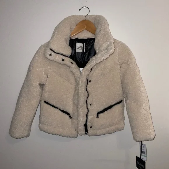 SAM. NYC Girls Sherpa Mid Coat – Size 8 (Almond) – NWT - Picture 1 of 14